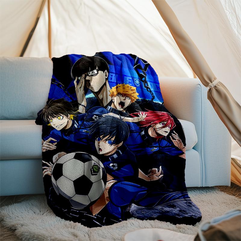 BlueLock Theme Printed Blanket - Perfect for Couch, Bed, Travel & Outdoor Use | Machine Washable, Cozy & Durable.