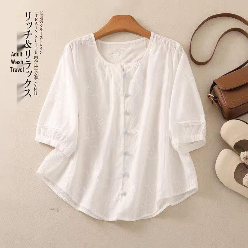 

Элегантный летний ажурный топ в японском стиле 2026 3XL [suitable for 130-145 jin] белый