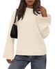 2025 Autumn/Winter Women's Casual Loose Solid Bell Sleeve Knit Sweater