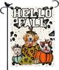 Hello Fall Dog Pumpkin Garden Ag Leopard Print Pumpkin Garden Ag Vertical Double Sided Yard Lawn Outdoor Decor Fall 12.5 EEL