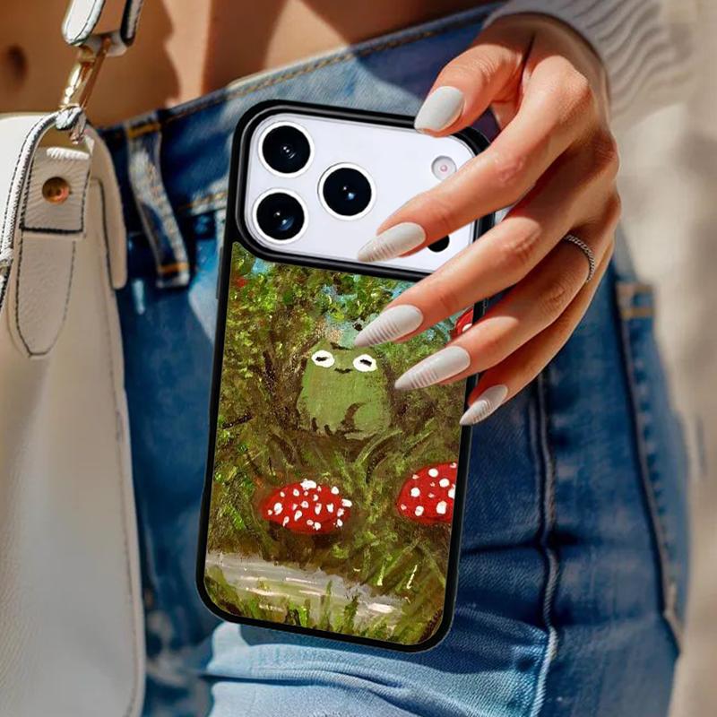 Hippie Mushroom Frog shrooms Phone Case For iPhone 17 Air 14 15 13 12 Max Cover For Apple 14 15 16 16e 11 Pro Max Plus