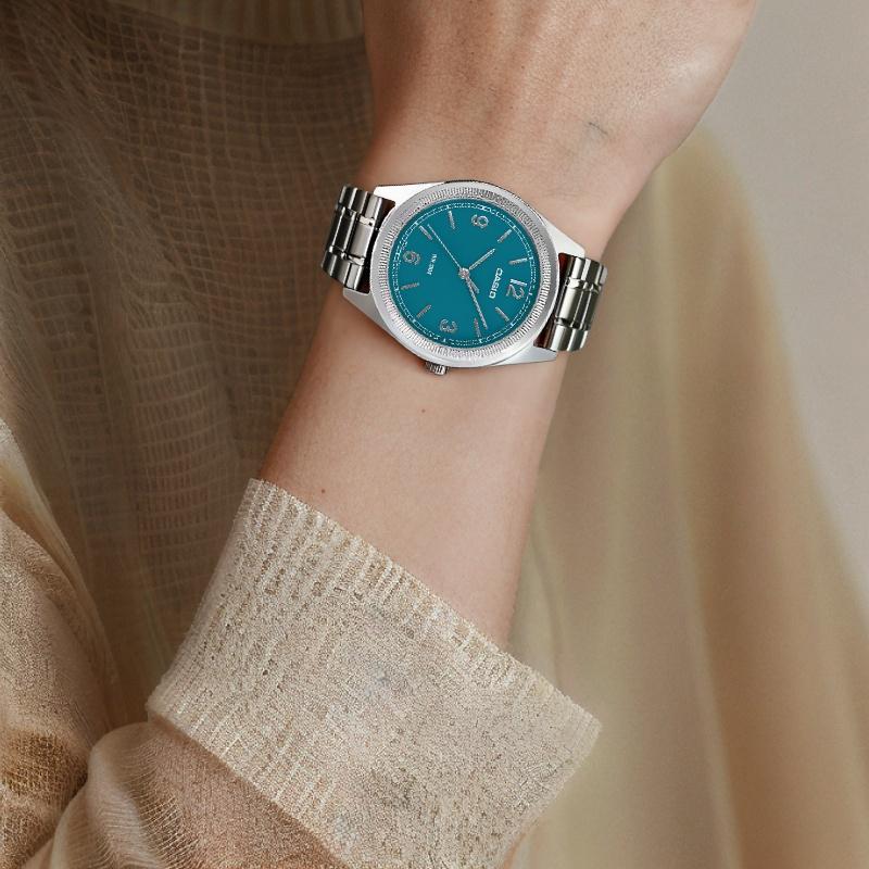 CASIO standard 50 meters waterproof, fashionable and simple, Quartz, Steel Strap, , men's watch, green dial MTP-B210D-2A1V