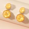 1 Pair of Asymmetrical Light Green Earrings with Creative Water Patterns, Irregular Oval Earrings,  and Fashionable Earrings and Accessories
