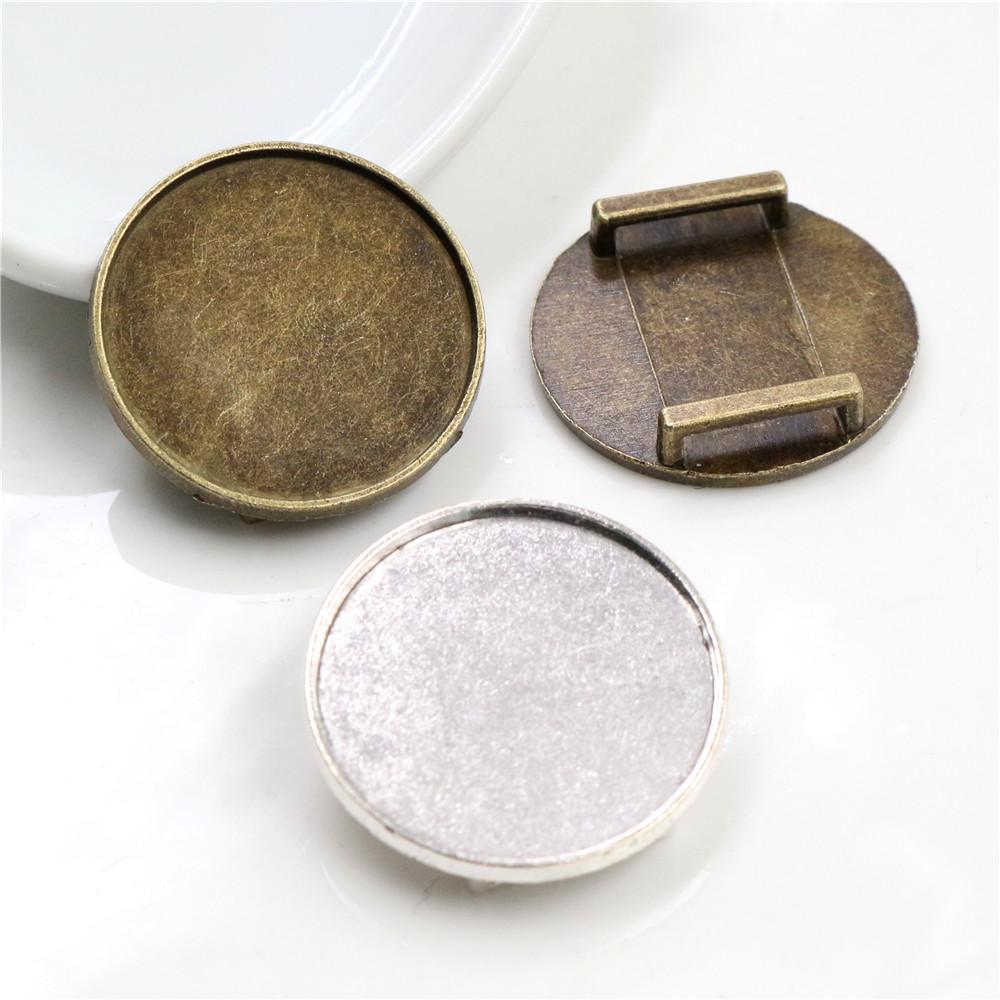 10pcs 25mm Inner Size Antique Silver Plated Square Cabochon Base Cameo Setting Charms Pendant For 10 mm Leather Bracelet