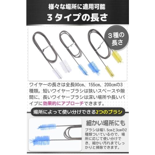 fogman Stainless Steel Pipe Brush Cleaner, Thin Wire, for Drain Pipes and Aquariums (200cm, Yellow)