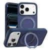 For Magsafe Magnet Ring Rotating Fold Magnetic Stand Phone Case For 17 Pro Max Air 17Pro Solid Color Matte Armor Cover