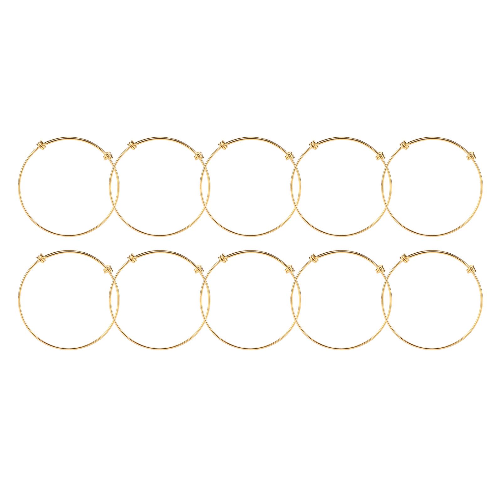 

10 шт. Розсувні браслети DIY Заготовки Золотистий Нержавіюча сталь Регульований браслет для чоловіків жінок Ювелірні вироби
