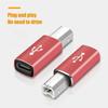 Portable USB C Female to MIDI Adapter Female USB C to Male USB B Printer Adapter High-Speed Transmission Connector