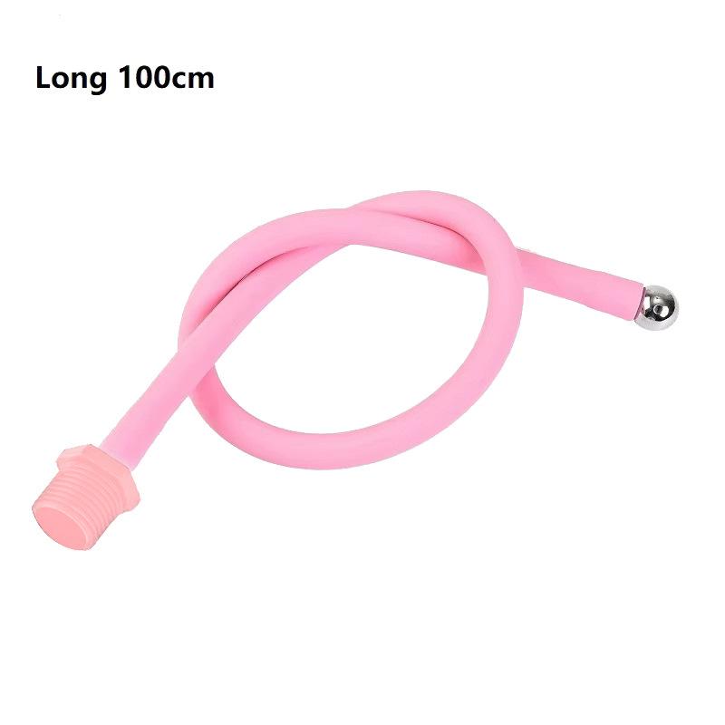 Silicone Pink Metal Back Court Anal Yin Washing Cleaning Sausage Filler Women Washing Device Unisex Adult Sex Product
