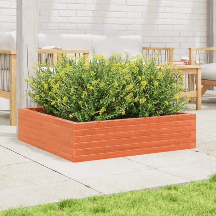 VidaXL Planter Wax Brown 90x90x23 Cm Solid Pine Wood, Outdoor Planter, Flower Box, Plant Box, 847205