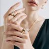 Must Enter Maillard, Tiger'S Eye Stone, White Fritillary, Open Ring, High-End Light Luxury Temperament, High-End Feeling Full Of Rings