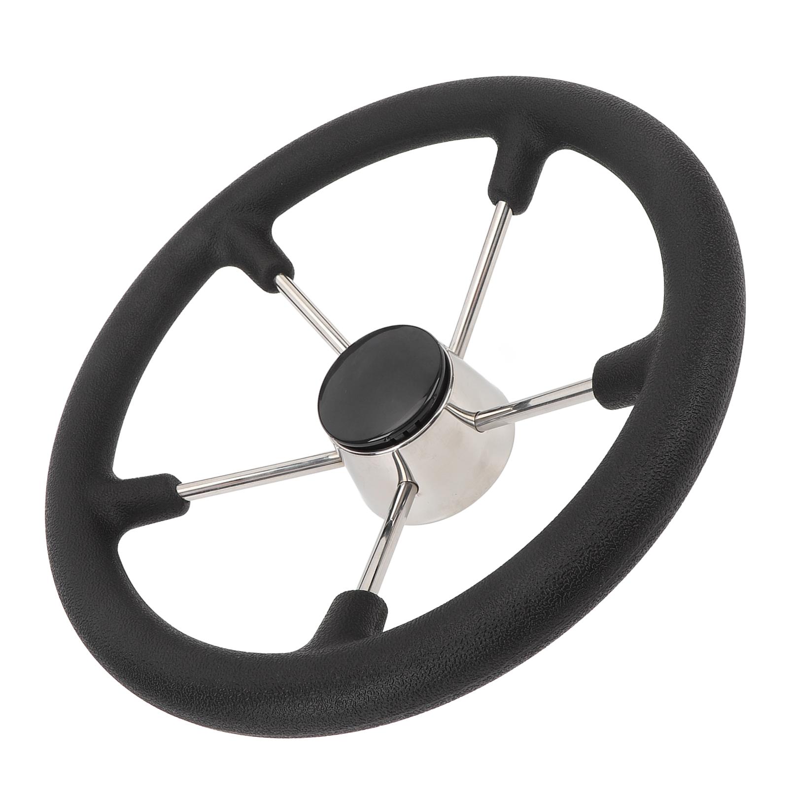 

Boat Steering Wheel 5 Spoke Stainless Steel Marine Steering Wheel with PU Foam Grip and Center Cap for Yachts