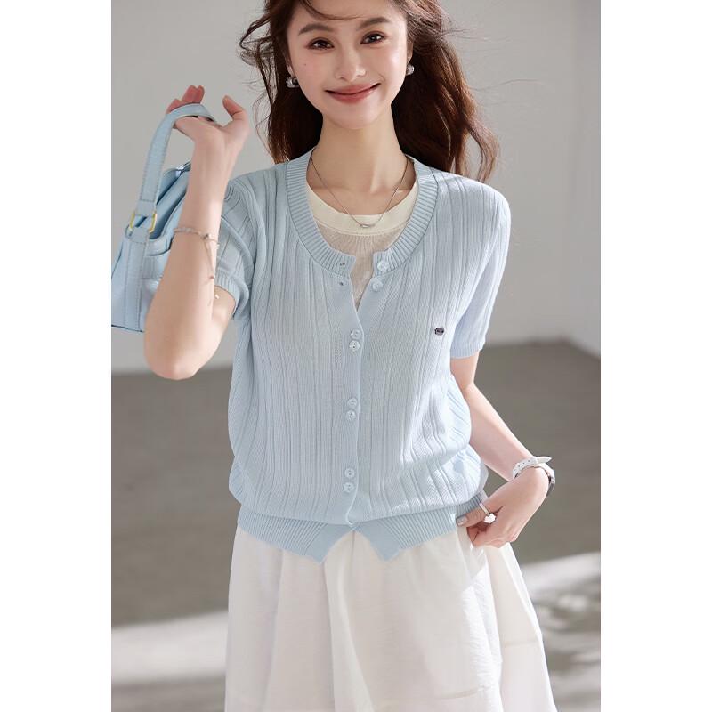 VICTORIA&VERA Faux Two-Piece Knit Top with Bow Detail