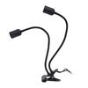 Table Lamp Holder E27/E26 Black Double Headed 360 Degree Adjustable Durable Material Clip Lamp