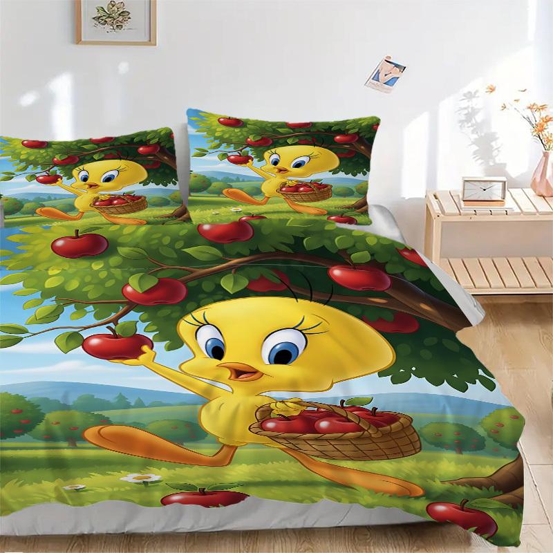 

3pcs Tweety Bird, Looney Tunes Duvet Cover Set, 1 Duvet Cover + 2 Pillowcases (No Insert), High-Definition Print for All Seasons,Durable yy251103030 135x200cm