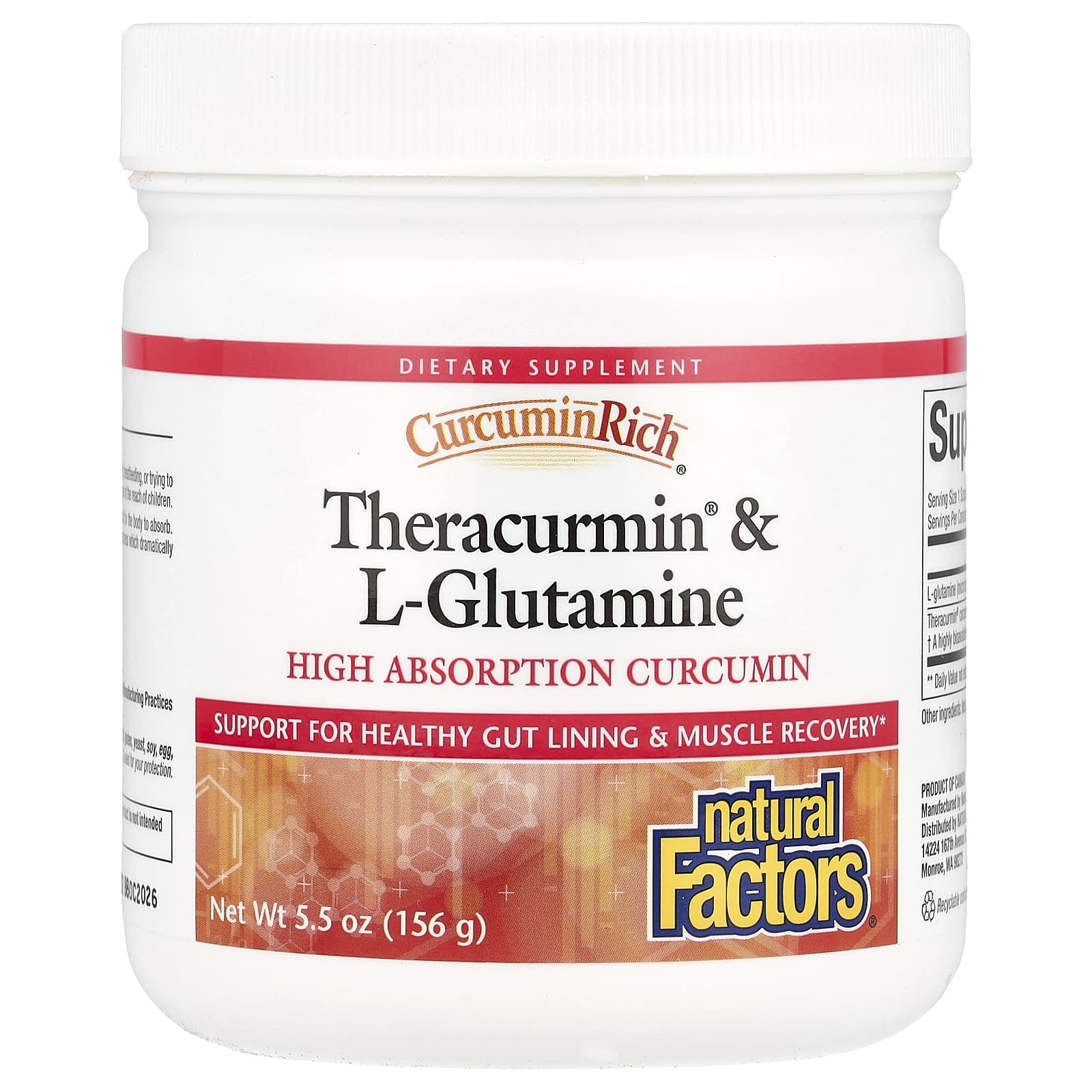 

Natural Factors, CurcuminRich, Theracumin & L-глютамін, 5.5 унції (156 г)