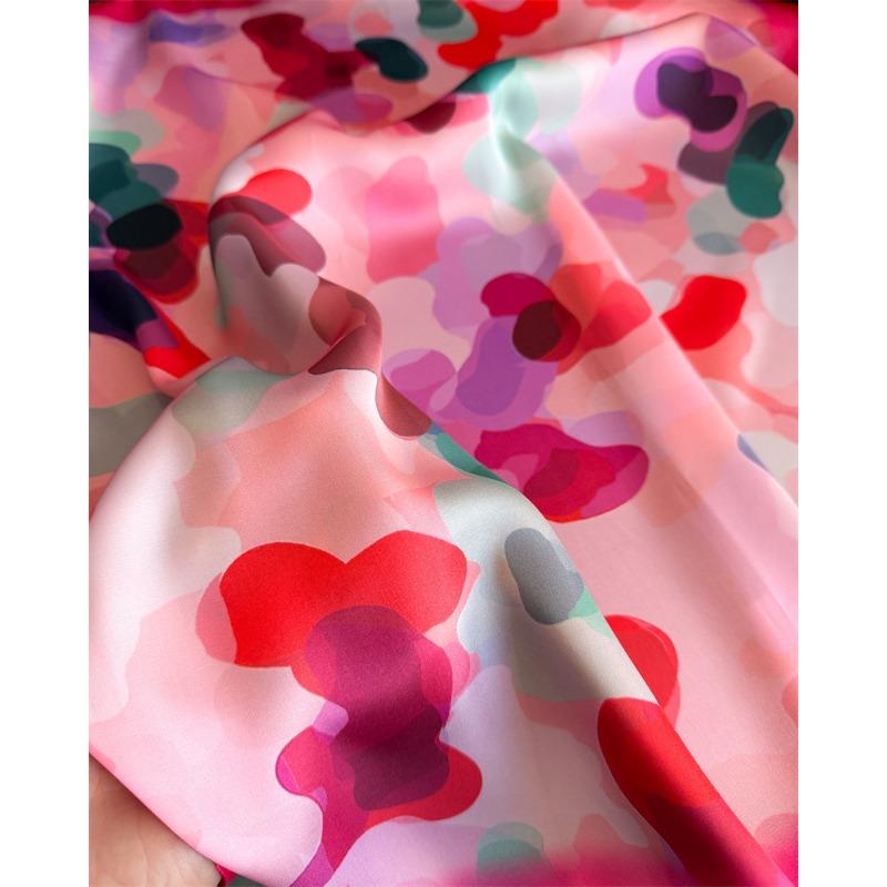 Colorful Printed Silk Feel Square Scarf For Women Summer Sun Protection