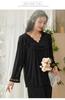 Retro Court Style Women's Nylon Mesh Home Wear Set (Long Sleeve Top and Pants)