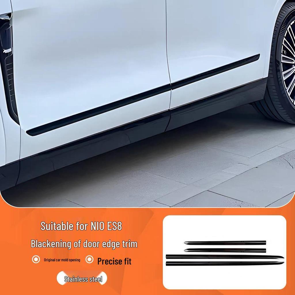 NIO L90 Fenster & Zierleisten Helle Streifen, Schwarz Abgedunkeltes Stoßstangen & Türkantenset