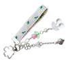 Strawberry Cherrys Ribbon Flower Keychain Charm Colorful Keyring for Women and Girls Bag Accessories Purse Decoration