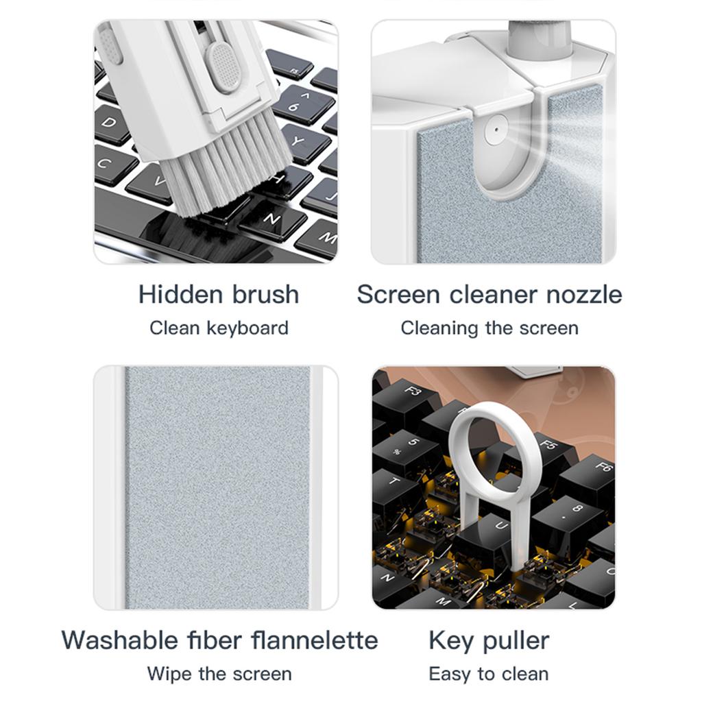 8-in-1 Multifunction Cleaning Brush Keyboards Cleaner Laptop Bluetooth-compatible Earphone Dust Remover Cleaning Tool