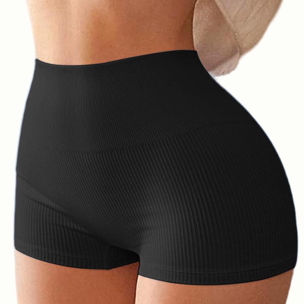 Damen High Waist Europäische und Amerikanische Bauchkontrolle Yoga Shorts