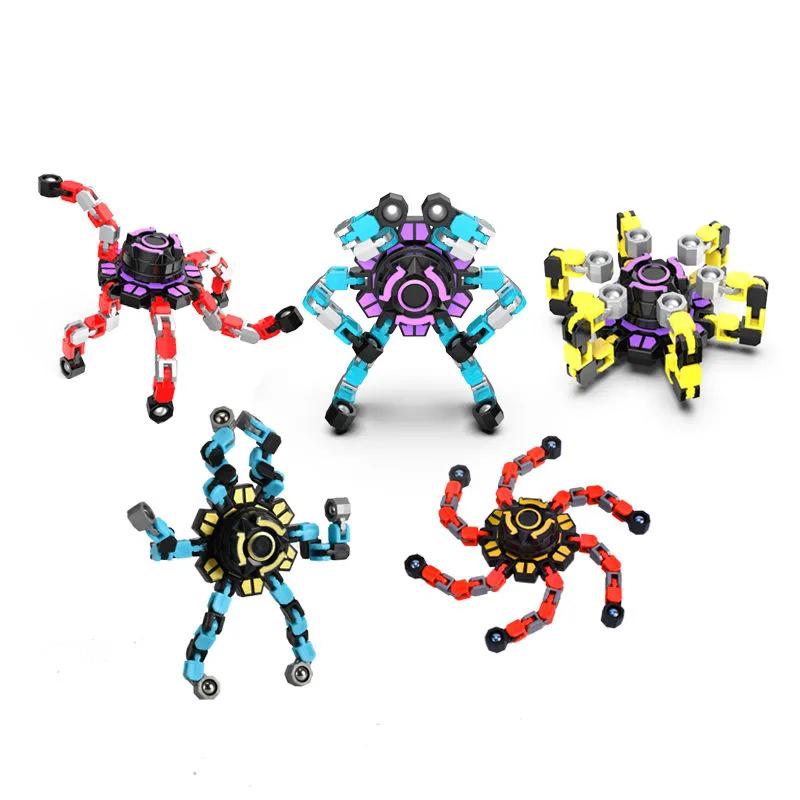 Creative Transforming Finger Gyro Toy - Stress-Relief Robot for Adults 13cm