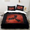 3D Print Rust Game Logo Bedding Set,Duvet Cover Comforter Bed Set Quilt Cover Pillowcase,King Queen Twin Size Boys Girls Adults