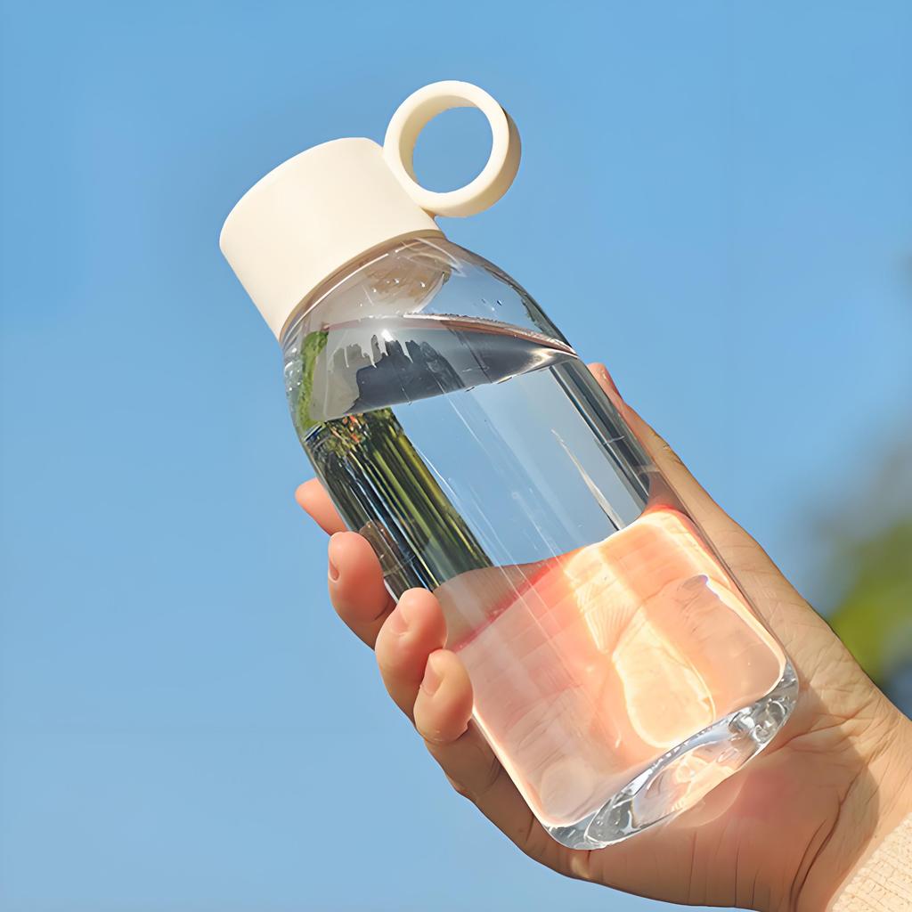 IOLOYU Tritan Water Dishwasher Heat and Cold Direct Sports Drink Transparent Water Bottle that Shows Drink Volume Food-Contact-Safe Bottle, Safe,