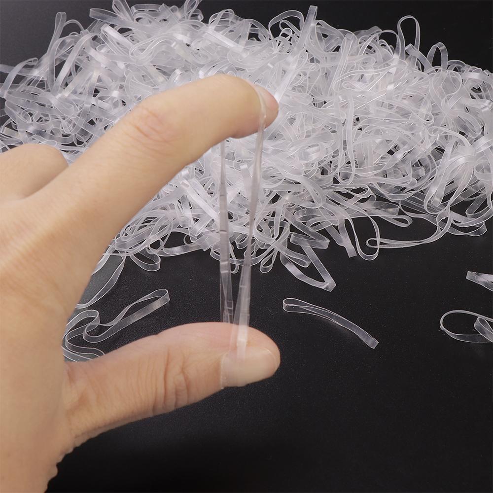 Transparent Clear Hair Styling Tool Women 500 Pcs Hair Ties Ponytail Holder Ropes Rubber Hair Band