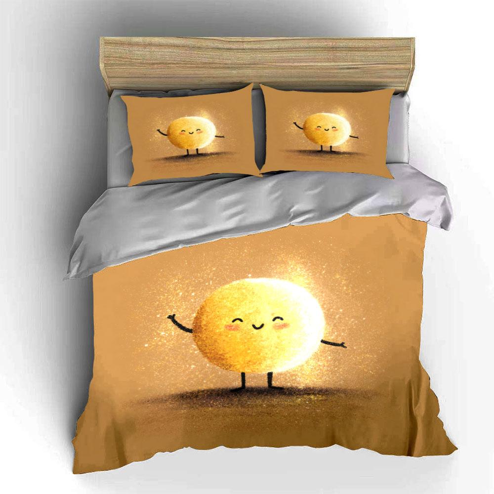 "Decorative Cute Sunlight Ornaments" Soft Skin-Friendly Bedding Set Includes 1 Duvet Cover And 2 Pillowcase, Gift