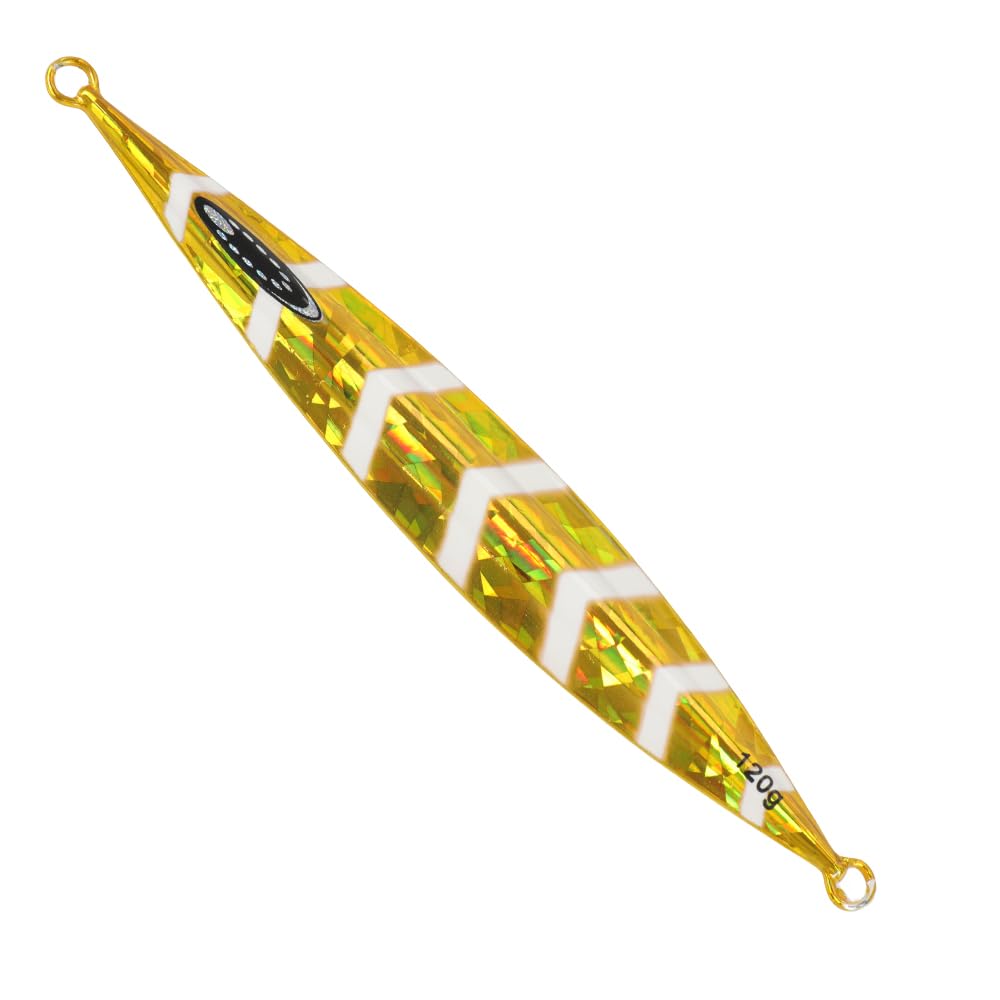 Tolure 120g Slow Sinking Jig, All 5 Colors,Laser Foil, Glow In the Dark, Offshore Jigging Lure, for Tuna, Mackerel, Aji, Saba, 1pc