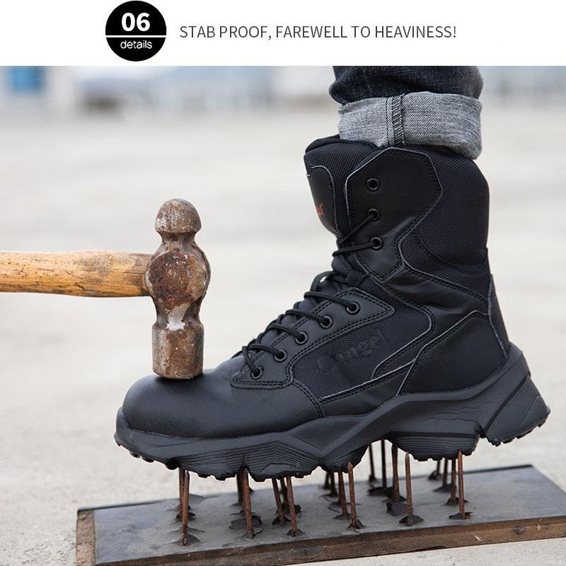 Botas de seguridad de puntera de acero para hombre, botas de protección  laboral a prueba de pinchazos, botas de protección laboral transpirables y  livianas, botas de trabajo para trabajadores comprar a buen