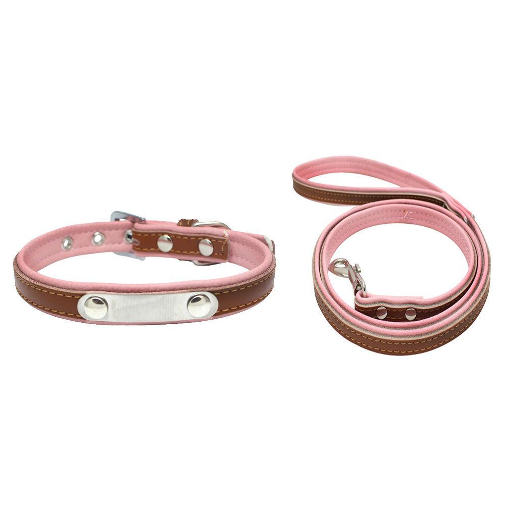 Stainless Steel Iron Lettering Pet Collar Leather Dog Chain Cat with Large  Medium and Small Dog Pet Supplies