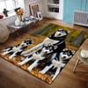 Flannel Rug Siberian Husky Mother Puppies Autumn Forest Blue Eyes Art Decor for Living Room Bedroom Gift for Women