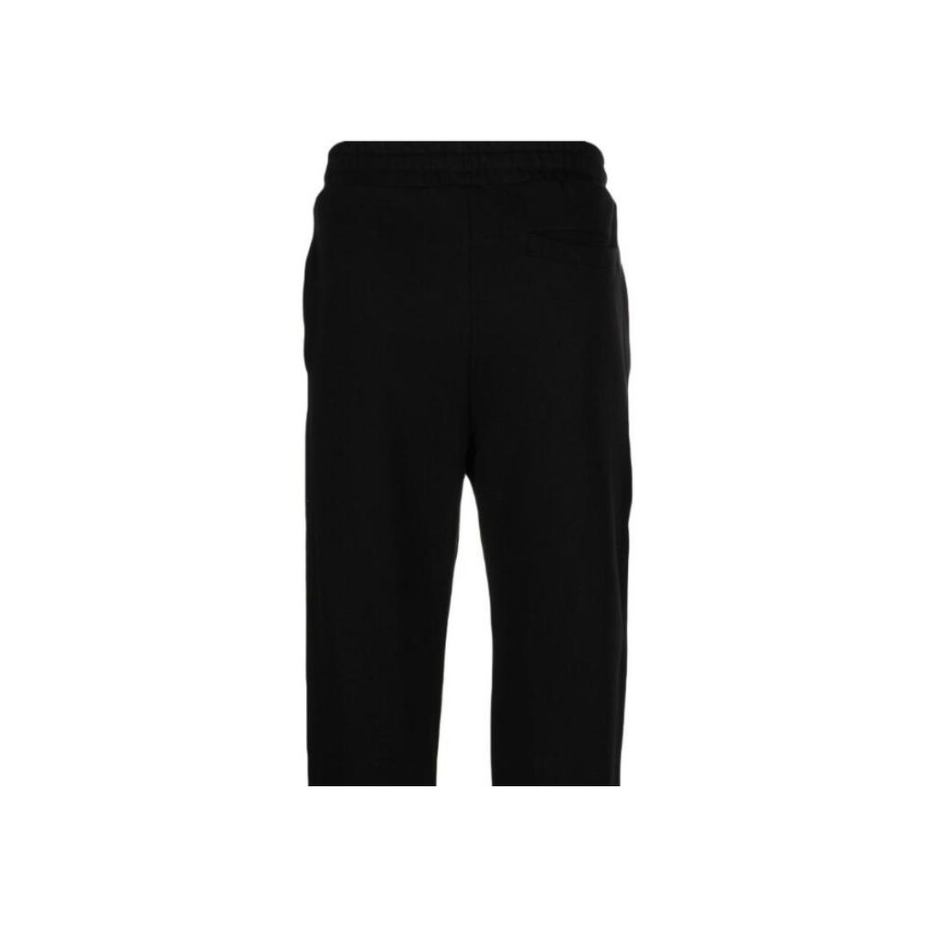 Armani Exchange SS23 Solid Color Letter Embroidery Tapered Knit Sports Pants Men Bottoms Black 3RZPAQ-ZJTDZ-11200