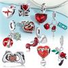 Charms Plata Rose Heart Fish Pistol Ladybug Copper Plated For Charms Copper Plated Original Bracelet For Jewelry Making
