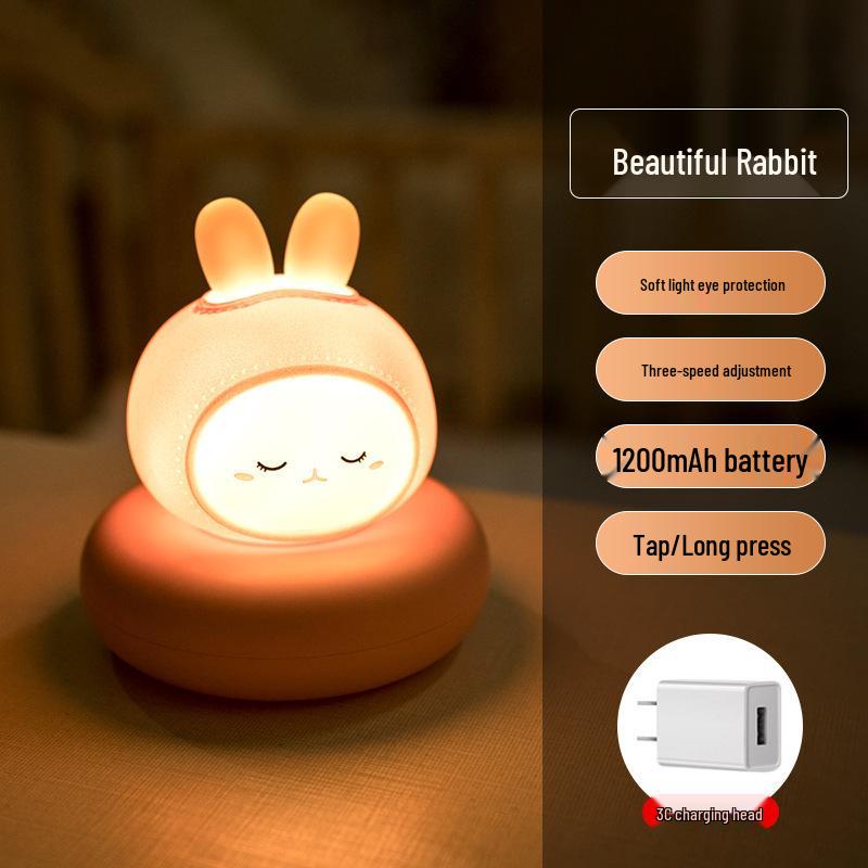 Rechargeable Eye-Friendly Night Light for Kids & Postpartum Mothers - Touch-Control Desk Lamp