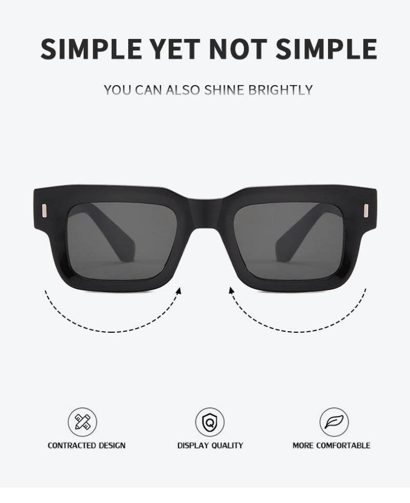 New Women's Rice Nail Square Sunglasses Retro UV400 Eyewear Trendy Sunshade Shades Personalized Eyeglasses