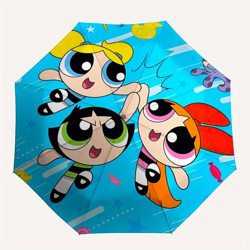 1pc Powerpuff Girls Automatic Opening/closing Umbrella, Foldable Sunshade, Perfect Gift for Friends, Durable Handle yy250815102