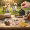 PU Leather Pet Hair Key Chain Portable Memorial Key Chain Pet Hair Storage Bag  Pet Loss Memorial