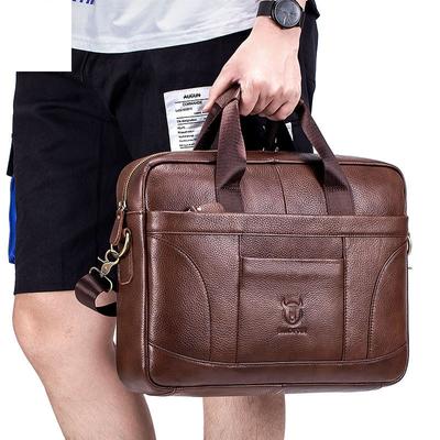 Erkek Vintage Moda Evrak Çantası Hakiki Deri İş Sling Çanta Rahat Büyük Kapasiteli Tek Omuz Çantası Saplı