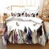 New Feather  Duvet Cover Sets For Adults Western Bedding Set Luxury Egyptian Cotton Housse De Couette Bedclothes 2/3pcs