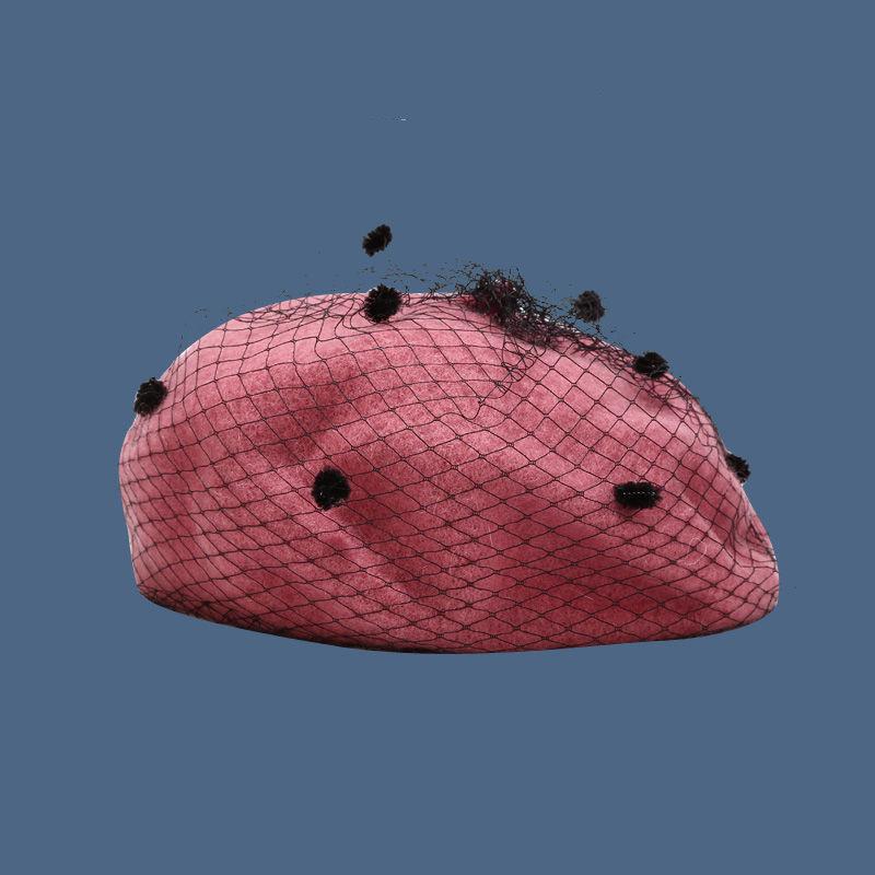 Autumn And Winter Mesh Beret For Women Outdoors Keep Warm British Retro Artist Hat Versatile Fashionable French Pumpkin Hat