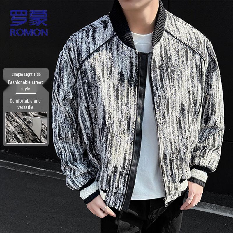 ROMON Men s Loose Fit Baseball Collar Work Jacket 5XL