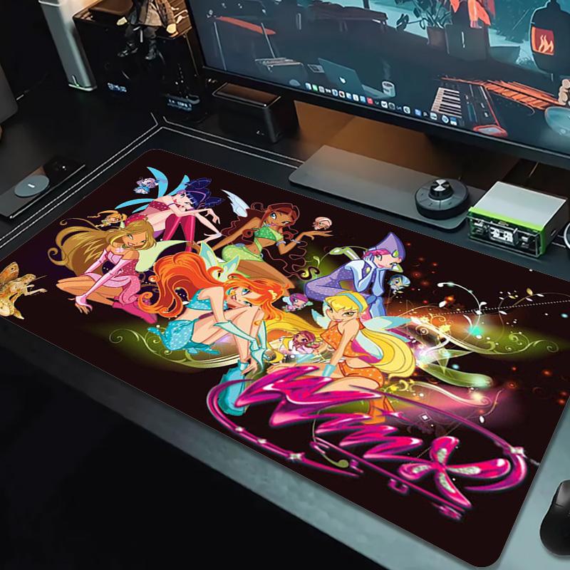 Winx Color Mouse Pad Large Gaming Table Cushion Non-slip Laptop Tablet Big Mousepad XXL Mat Mini PC Playmat With Lock edge