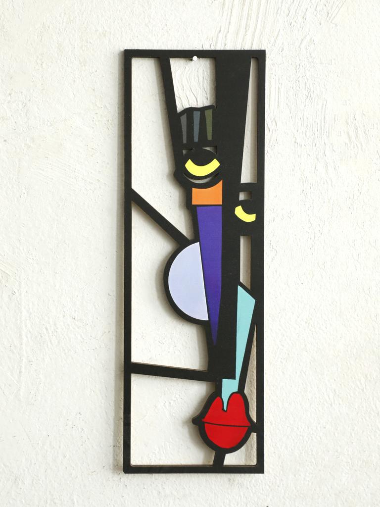 Appeso a Parete in Legno Astratto Boho Moderno Design Geometrico Facciale Decorazione da Appendere per Arredamento Casa Boho, Soggiorno, Camera da Letto, Ufficio