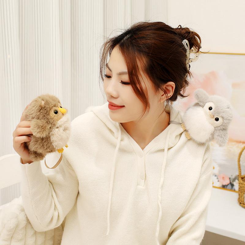 Kawaii Penguin Magnetic Shoulder Plush Toys Cartoon Bird Owl Clip on Shoulder Plush Doll Stuffed Decor Friends Creative Gifts