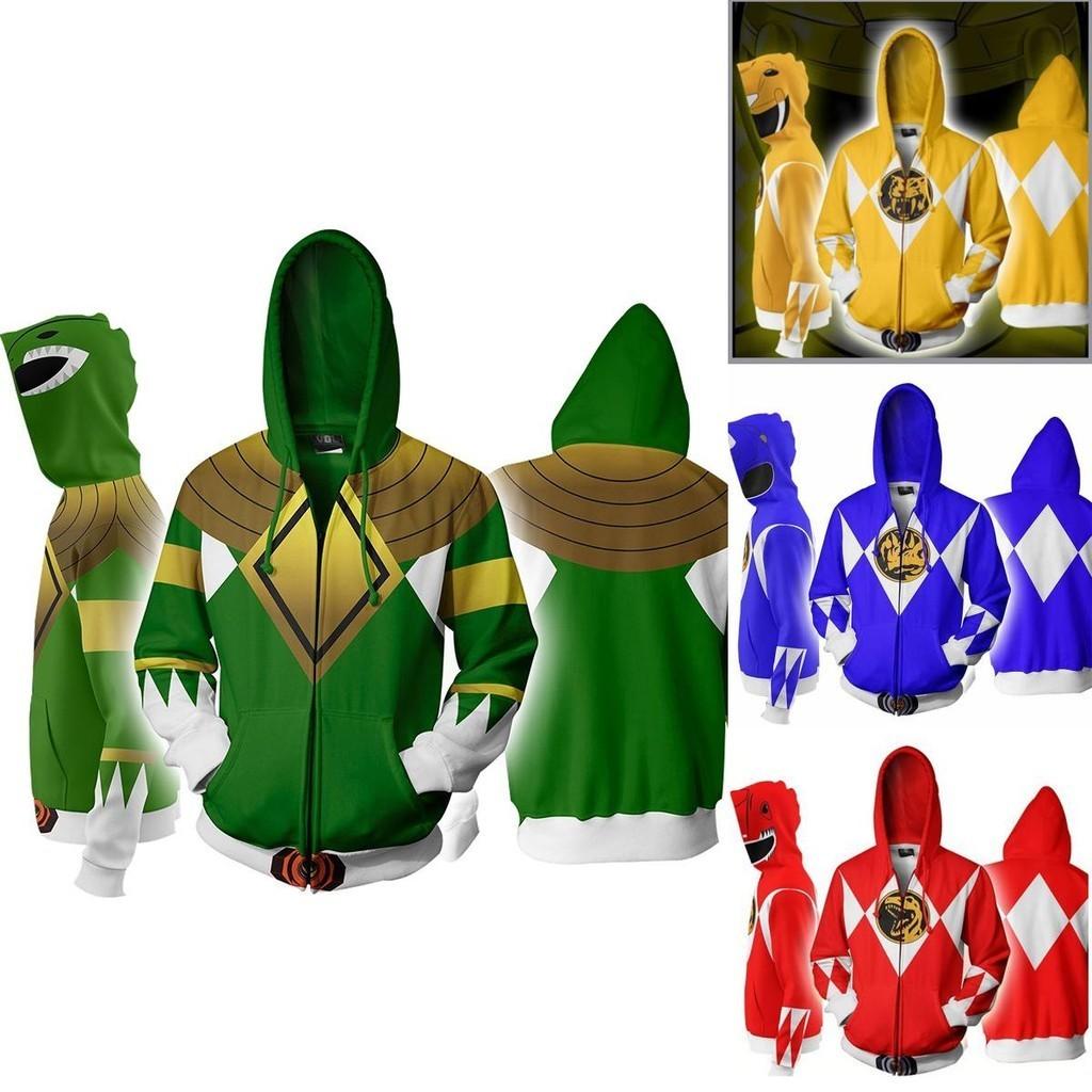 Mighty Morphin Power Rangers Cosplay 3d Printing Hoodie With Premium Quality