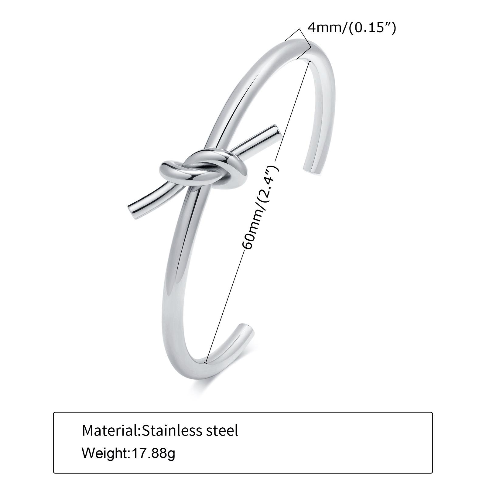 

Knot Bracelets Stainless Steel Dainty Adjustable Opening Bangle,Trendy Circular Knot Cuff Wedding Bracelet,Bridesmaid Jewelry